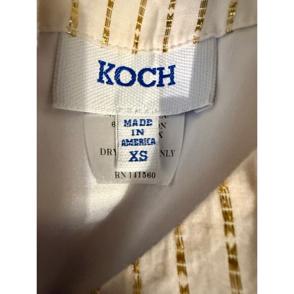 NWOT KOCH Erica Metallic Gold Stripe Mini Skirt & Cecilia Top Set XS $500 - Picture 9 of 12